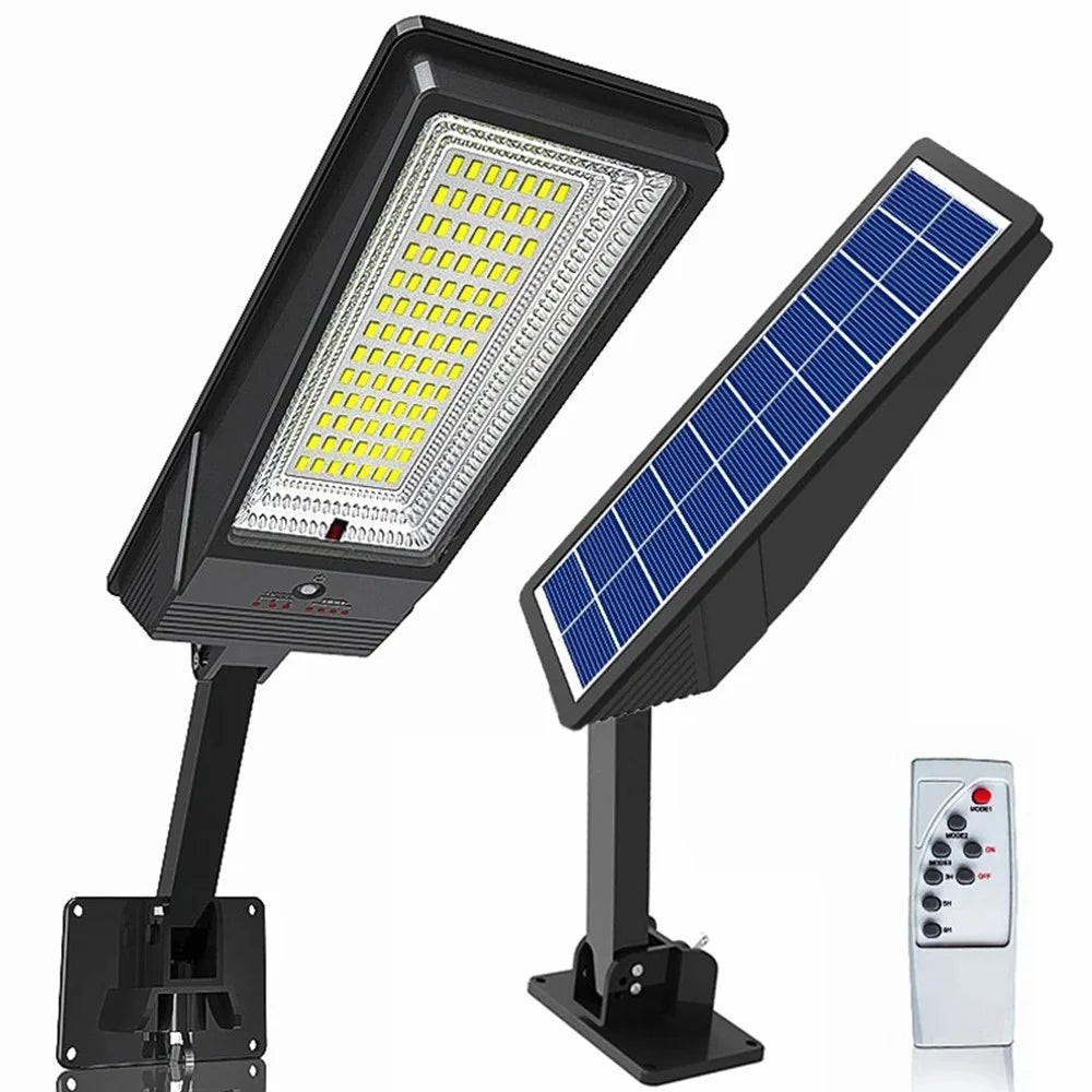 98LED Solar Outdoor Human Induction Light Waterproof Garden Yard Street Lamp with Remote Control - 1