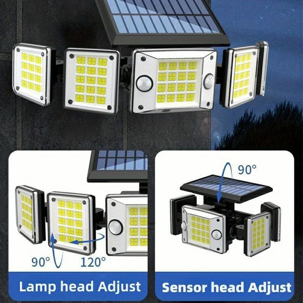 TY10710 5 Heads Split Wall Light 280 LED Waterproof Motion Sensor Solar Lamp with Remote - 2
