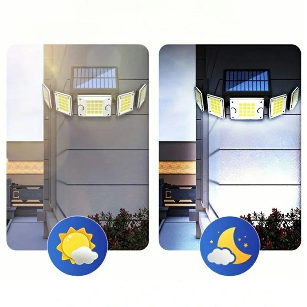 TY10710 5 Heads Split Wall Light 280 LED Waterproof Motion Sensor Solar Lamp with Remote - 6