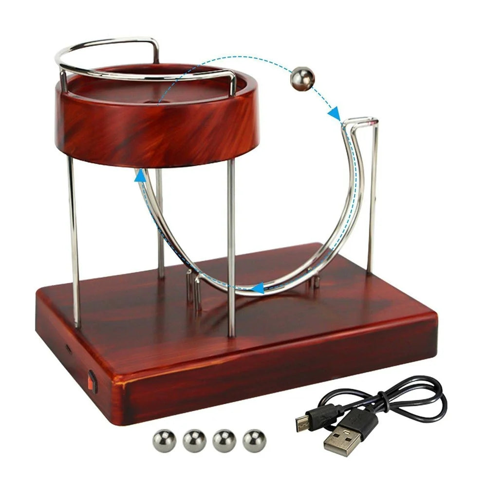 Kinetic Art Perpetual Motion Machine Desktop Sculpture Electric Powered Stress Relief Toy for Science Exploration - 5