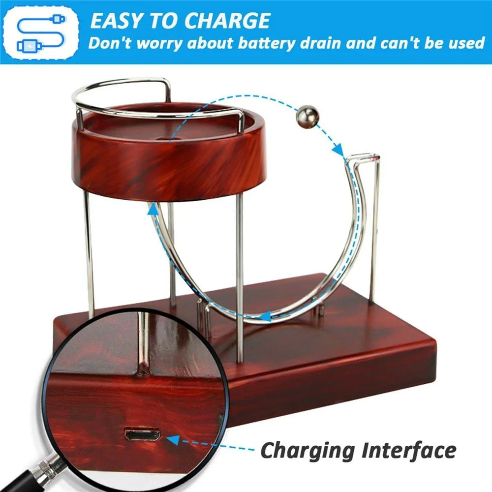 Kinetic Art Perpetual Motion Machine Desktop Sculpture Electric Powered Stress Relief Toy for Science Exploration - 6