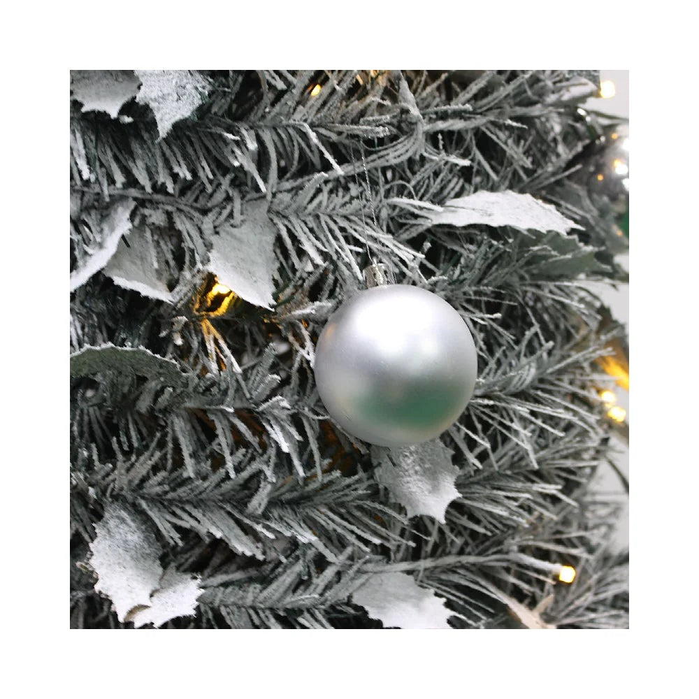 210cm Collapsible Spiral Christmas Tree with LED Lights Ornaments USB Powered Flocked Xmas Tree Party Decoration Gift - 3