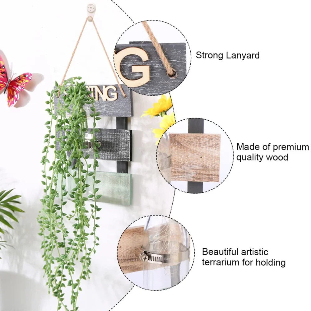 30 x 16.5cm Wall Mounted Water Planting Vase Creative Room Wall Decor Hanging Flower Plant Holder - Spring - 2