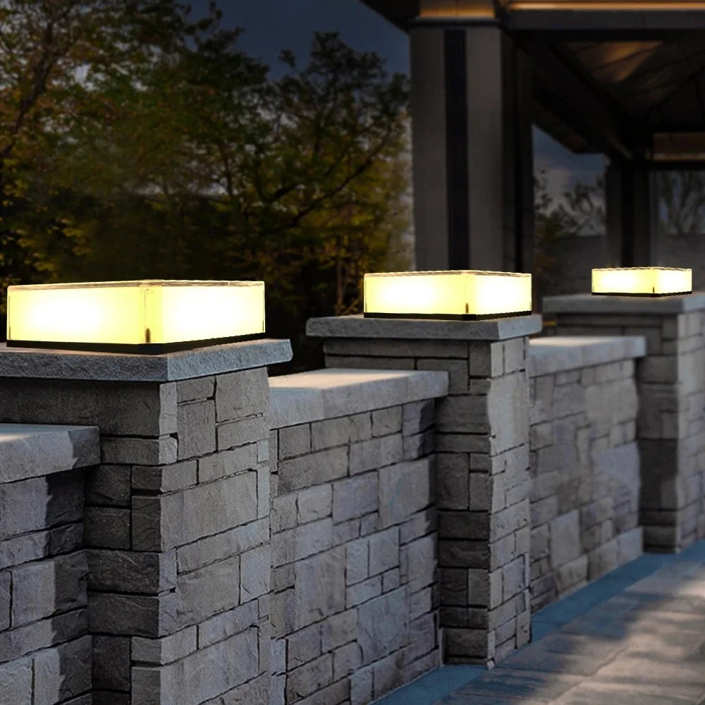 TS-S5306 3 Color Temperatures Waterproof Solar Powered Square Post Cap Light for Outdoor Fence Garden - 6