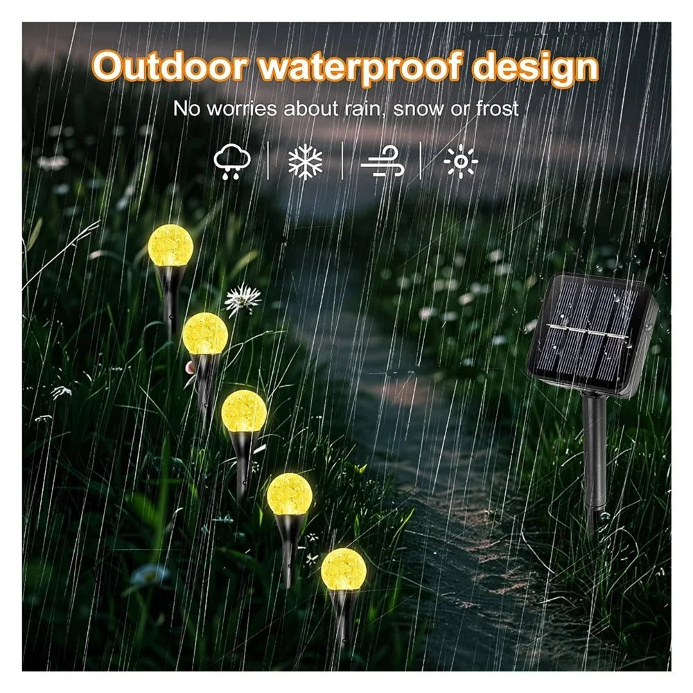 30-LED Crystal Bubble Ball String Lights Outdoor Solar Garden Lights for Lawn Patio Landscape Stake Lamps - Warm Light - 4