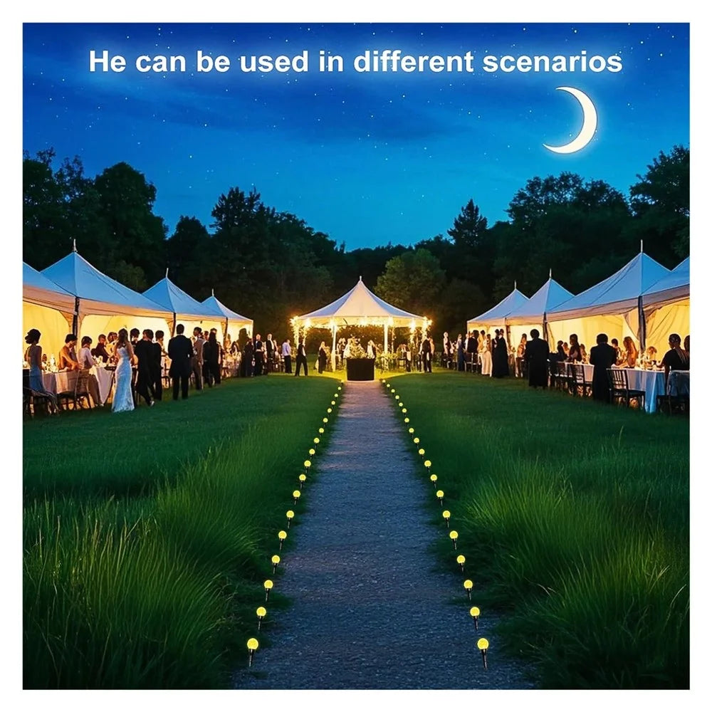 30-LED Crystal Bubble Ball String Lights Outdoor Solar Garden Lights for Lawn Patio Landscape Stake Lamps - Warm Light - 5