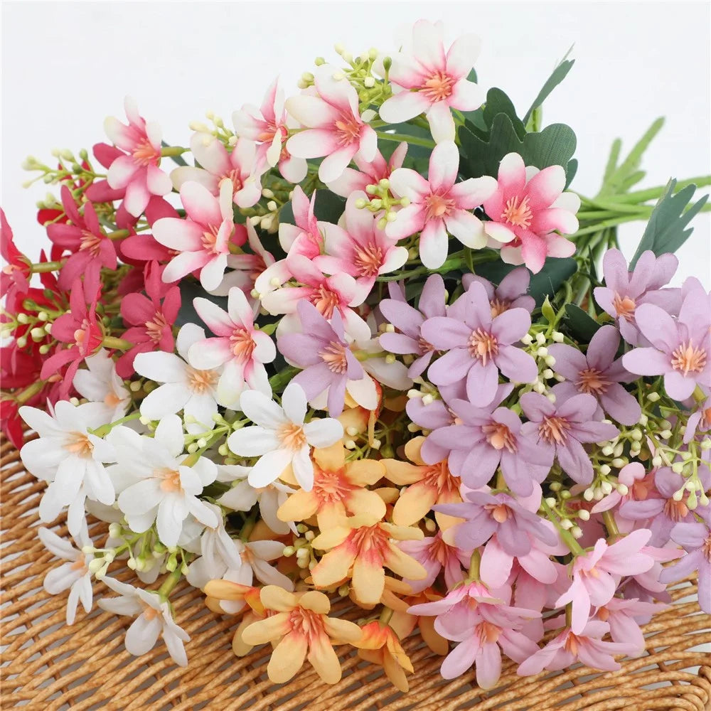 2Pcs Artificial Chrysanthemum Bouquet Fake Flowers Arrangement Wedding Party Decoration - White - 7