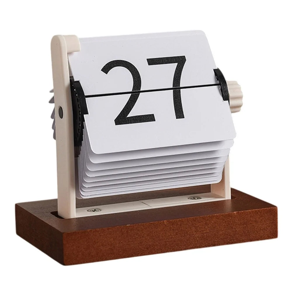 Mini Flip Perpetual Calendar Desk Date Display Minimalist Decorative Ornament for Home Office - 1