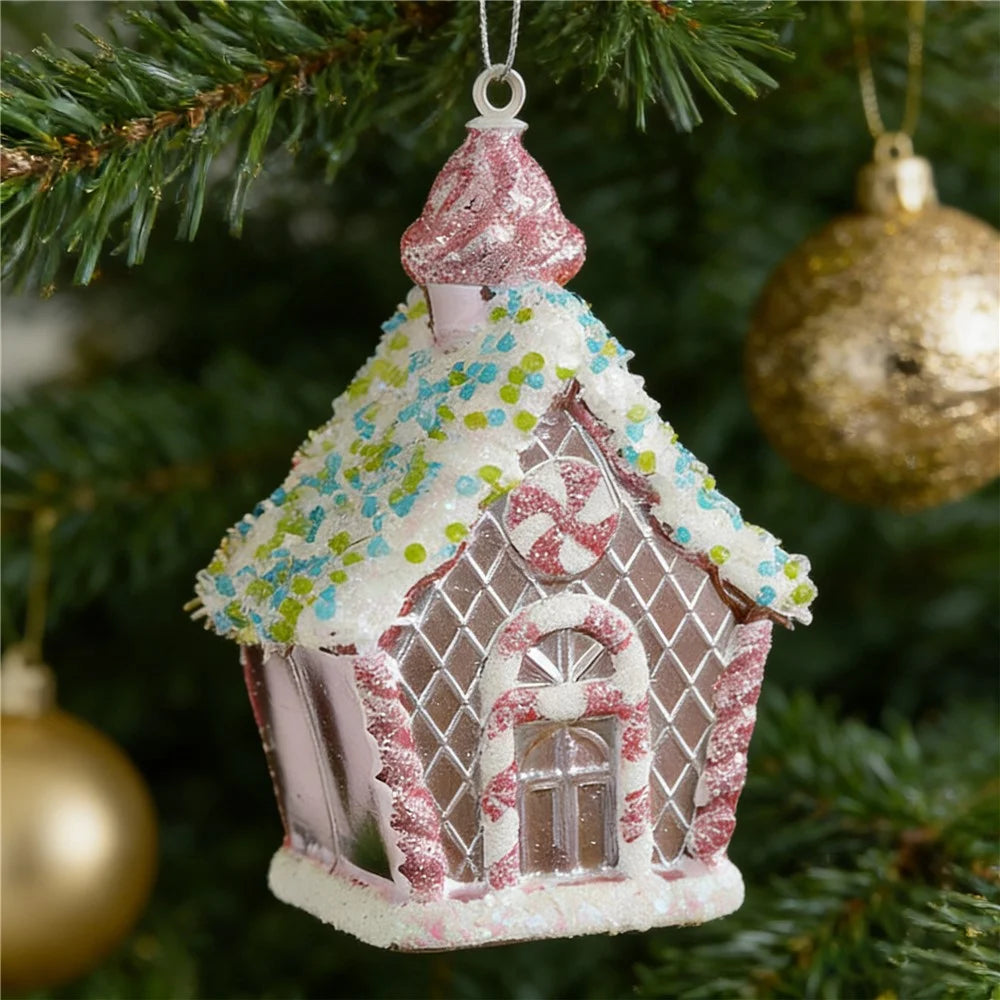 Glitter Gingerbread House Ornament Christmas Hanging Pendant Xmas Tree Decoration - 3