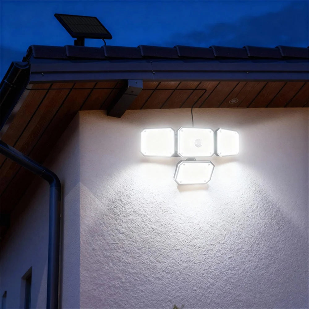 TG-TY18402 Solar Motion Sensor Light 4 Heads 336 LED 2000mAh Wall Lamp for Outdoor Garden Garage - 4