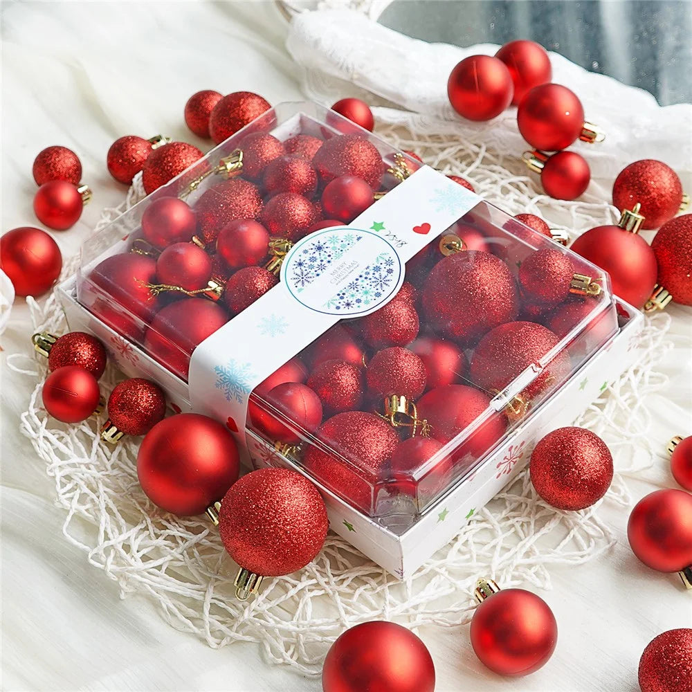 42Pcs 3 / 4 / 5cm Christmas Ball Ornaments Set Electroplated Plastic Baubles Tree Decoration - NX42-002 - 4