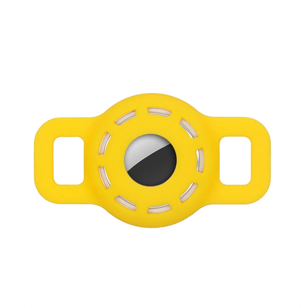 Hollow Out Anti-lost Pet Dog Tracking Locator Silicone Protective Case Cover for Apple AirTag, Size: S - Yellow - 2