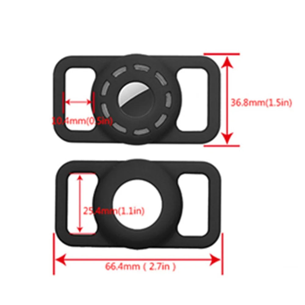 Hollow Out Pet Dog Anti-lost Tracking Locator Silicone Case Protective Cover for Apple AirTag, Size: L - Dark Blue - 2