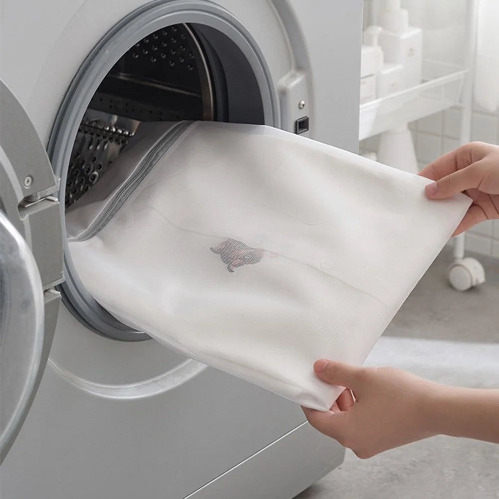 MM-X001 20x30cm 70g Laundry Bag Thickened Zipper Mesh Machine Washable Underwear Delicate Washing Bag (Thin Mesh) - 2