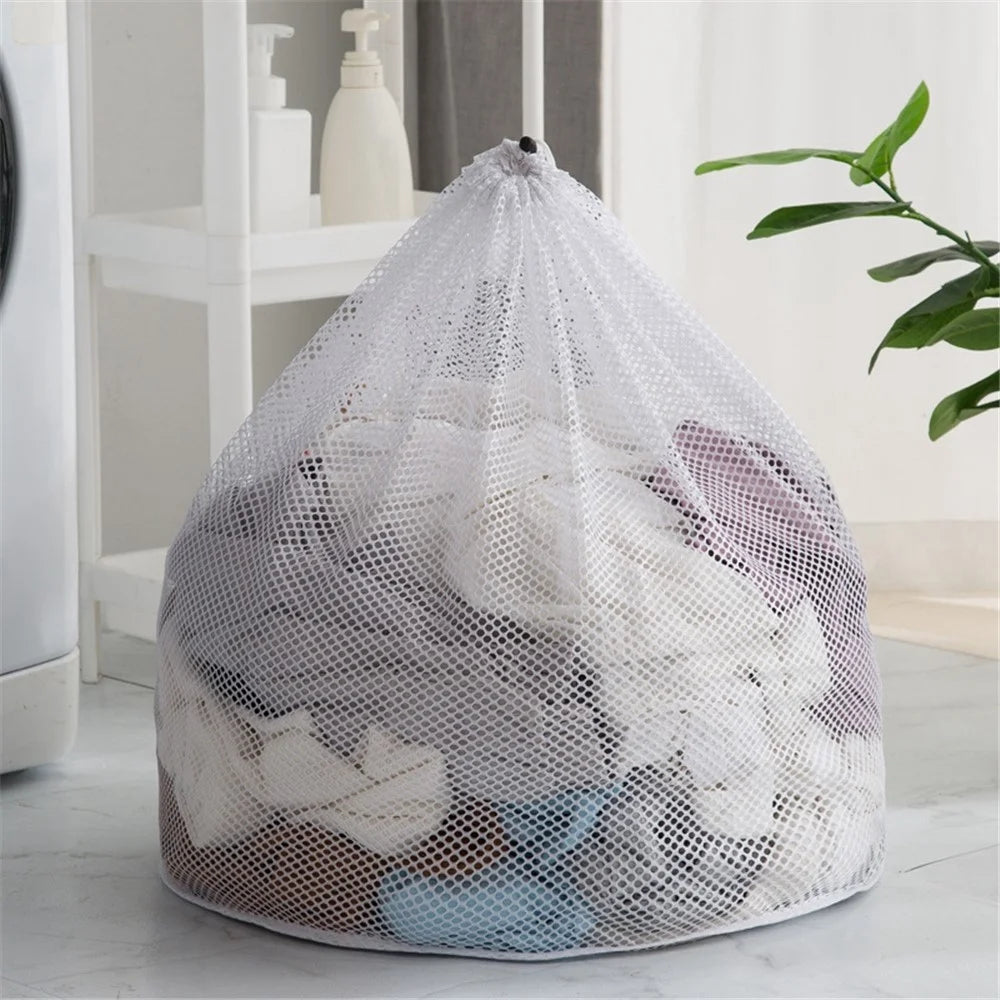 30x40cm Reusable Underwear Delicate Washing Bag Drawstring Laundry Bag (Thick Mesh) - 5