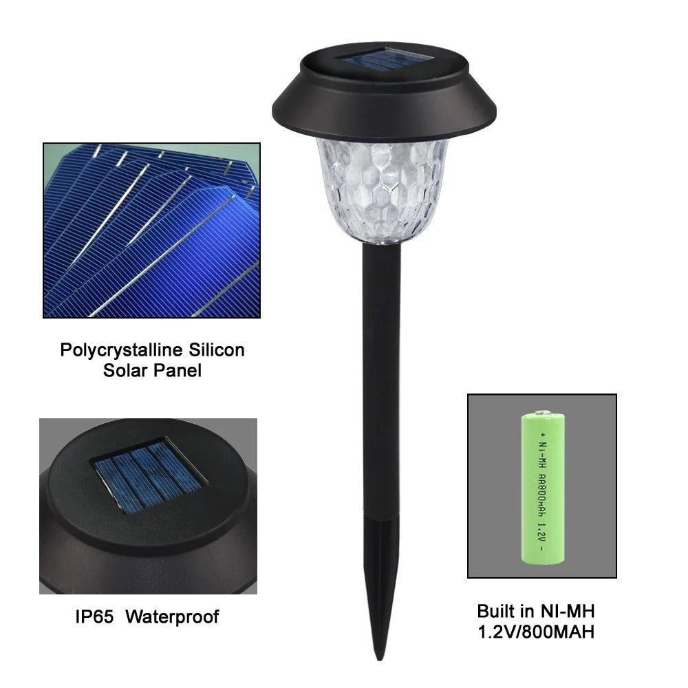 CIS-57454 2Pcs / Set Outdoor Garden Stake Solar Light IP65 Waterproof Lamp Walkway Path Yard Patio Decor - Warm White Light - 2