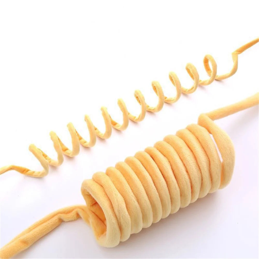 TG-CTOY0086 Cat Spring Toy Hanging Stretchable Spring with Pompom Bell Soft Plush Pet Interactive Toy Gift ST - Yellow - 5