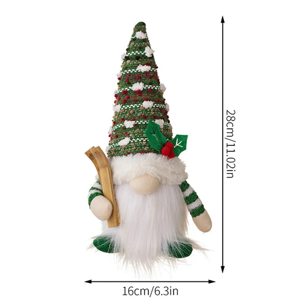 Cloth+PVC Snow Christmas Toy LED Light Stuffed Rudolph Toddlers Xmas Holiday Gift - Green - 7