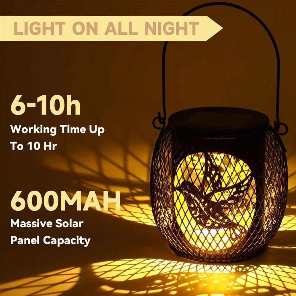 TY-HD01 2PCS Garden Solar LED Lights Hollow-Out Lamps Hanging Projection Iron Lights - Bird - 4