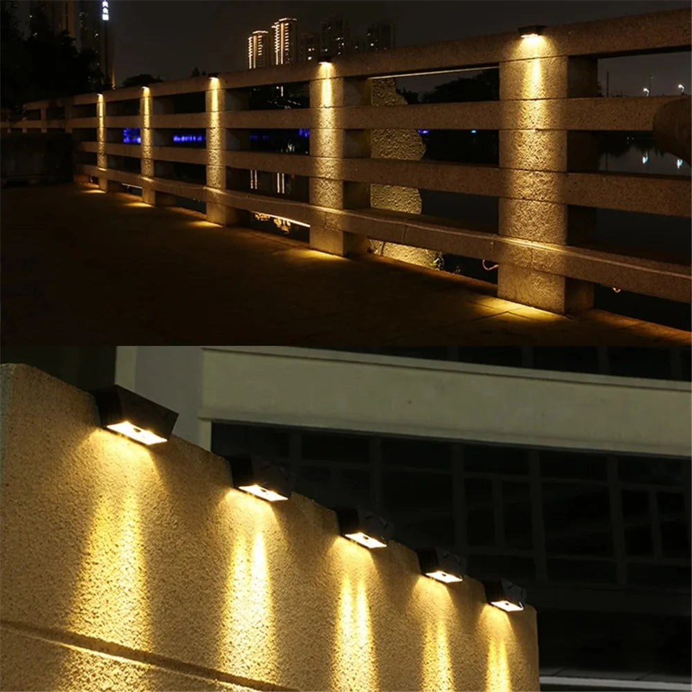 YH0626-2LED 2PCS Convex Mirror 7-Shape Solar Powered Lamps Warm Light for Patio, Yard, Garden - 5