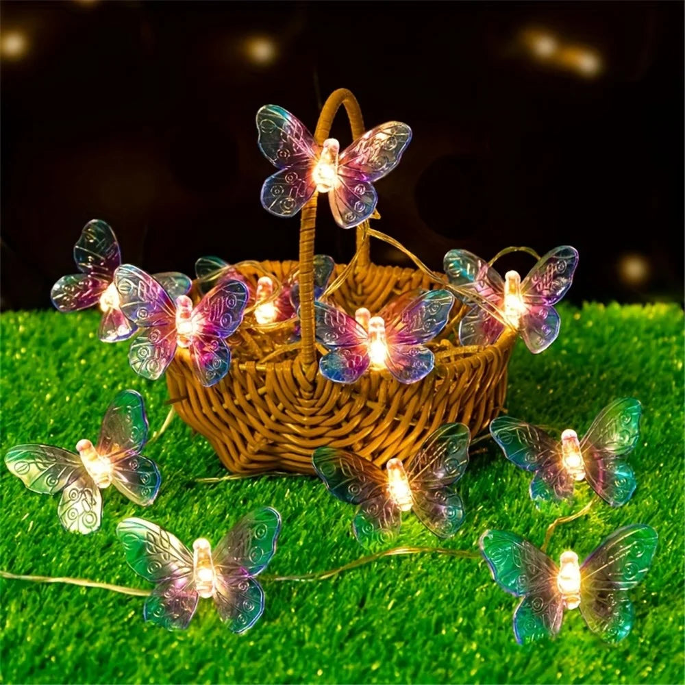 2m 10-LED Butterfly String Light Romantic Festival Wedding Decorative Lamp, Constant Light - Purple - 3