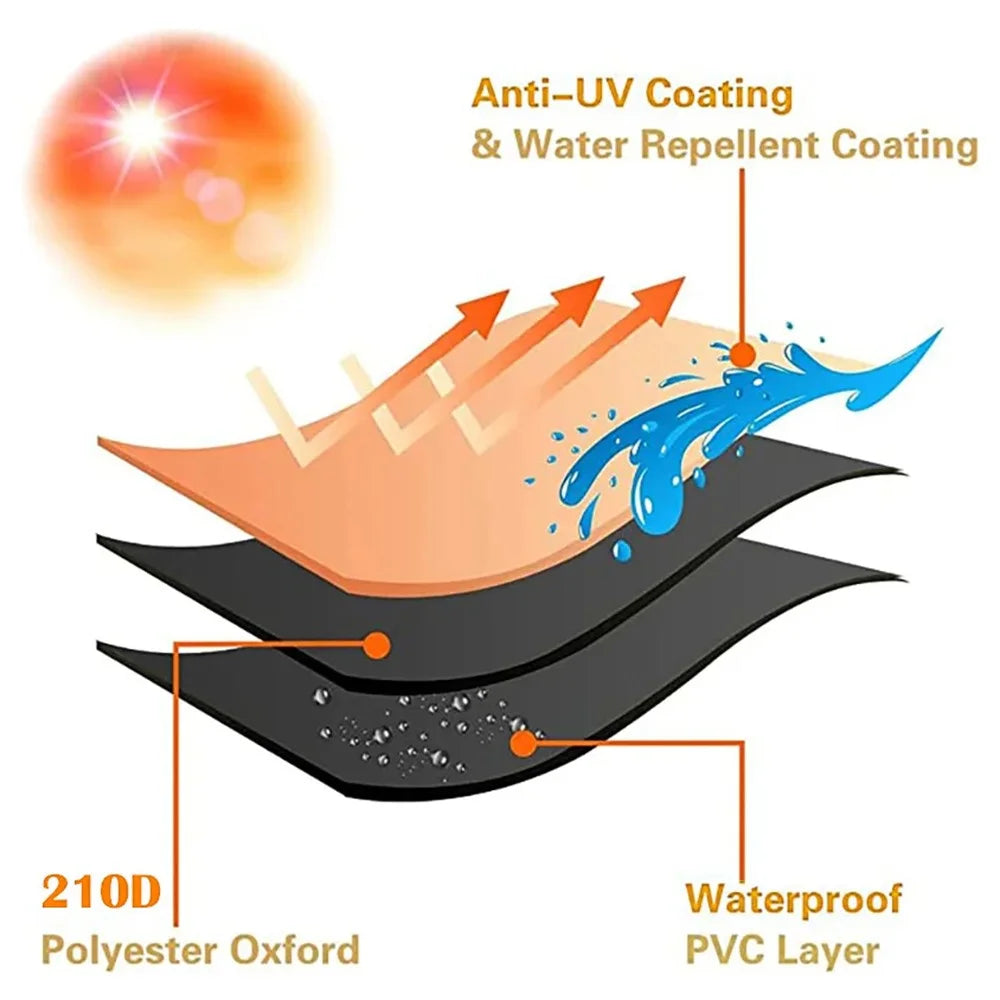 420D Oxford Fabric Waterproof BBQ Grill Cover UV Protection Outdoor Grill Cover with Windproof Drawstring, 127.5x105x53.3cm - 6