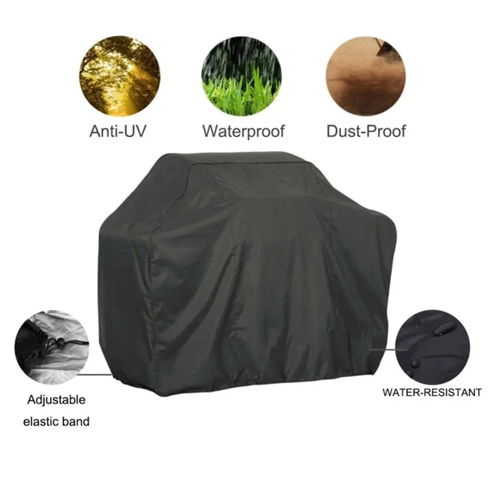 420D Oxford Fabric Waterproof BBQ Grill Cover UV Protection Outdoor Grill Cover with Windproof Drawstring, 127.5x105x53.3cm - 7