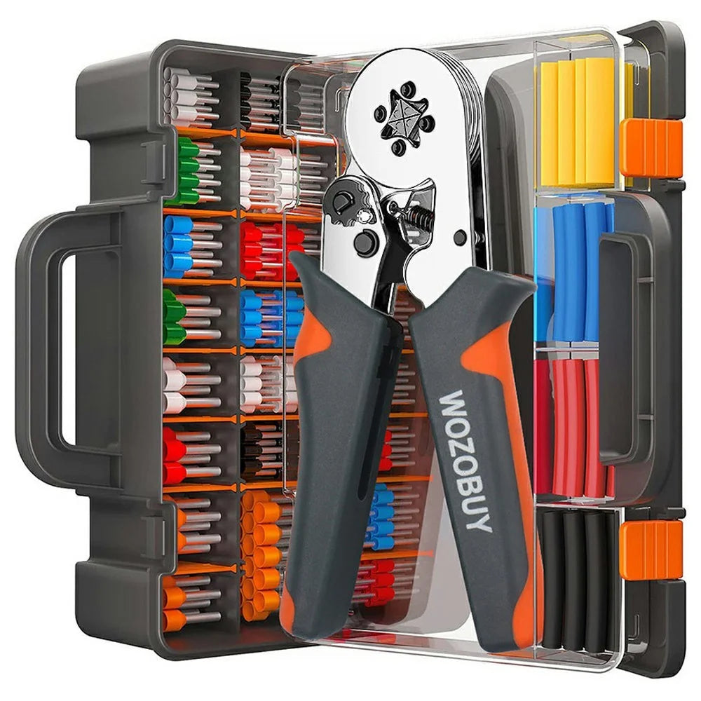 HSC8 6-4A Ferrule Crimping Pliers with 800Pcs Terminals Wire Connector Electrical Repair Kit - 1