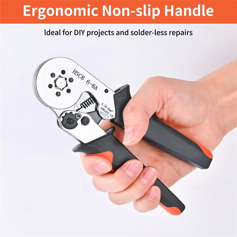 HSC8 6-4A Ferrule Crimping Pliers with 1900Pcs Terminals Wire Connector Electrical Repair Kit - 5