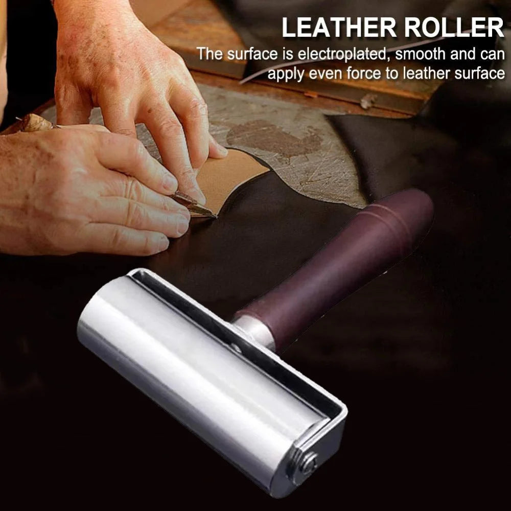 Size L 100mm Leather Roller Tool DIY Leathercraft Burnishing Wheel Leather Edge Pressing Tool - 2