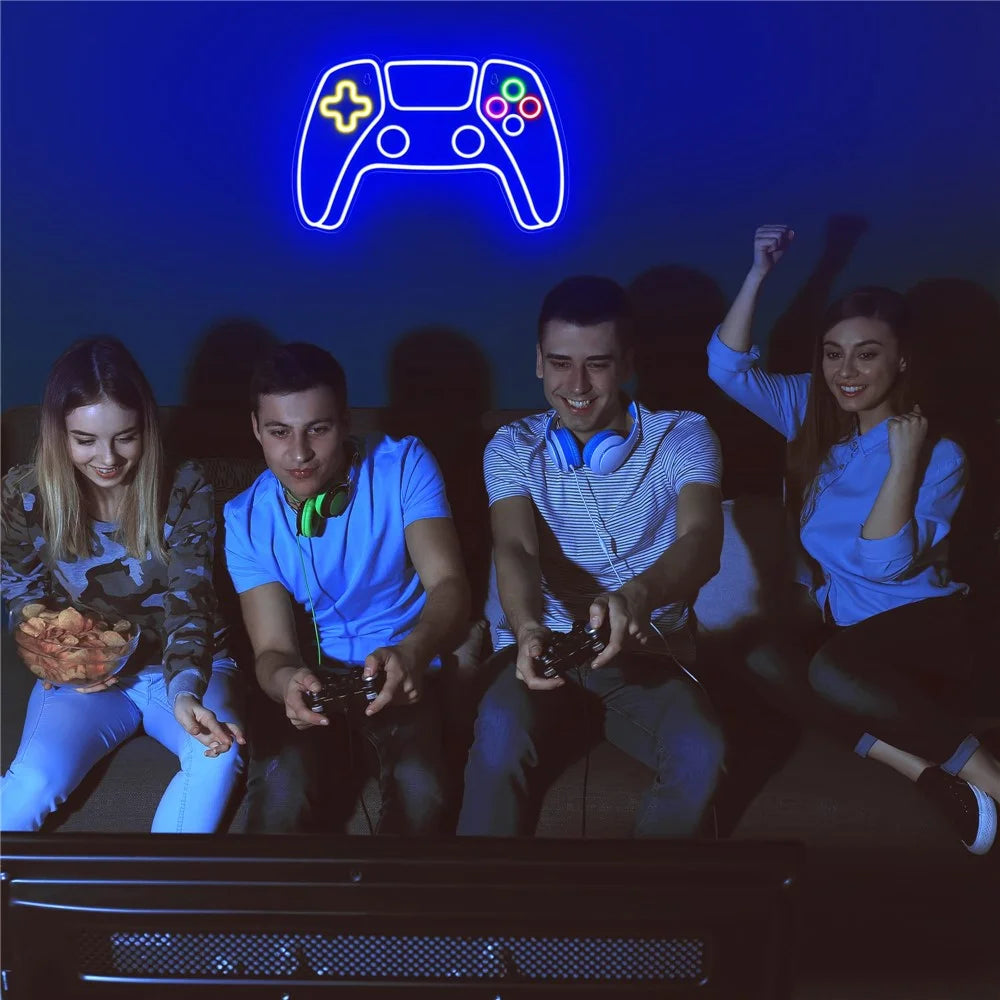 Game Controller Shape Neon LED Light 42x27cm Wall Decor Atmosphere Lamp for Gaming Room  /  Teen Boys Bedroom - 4
