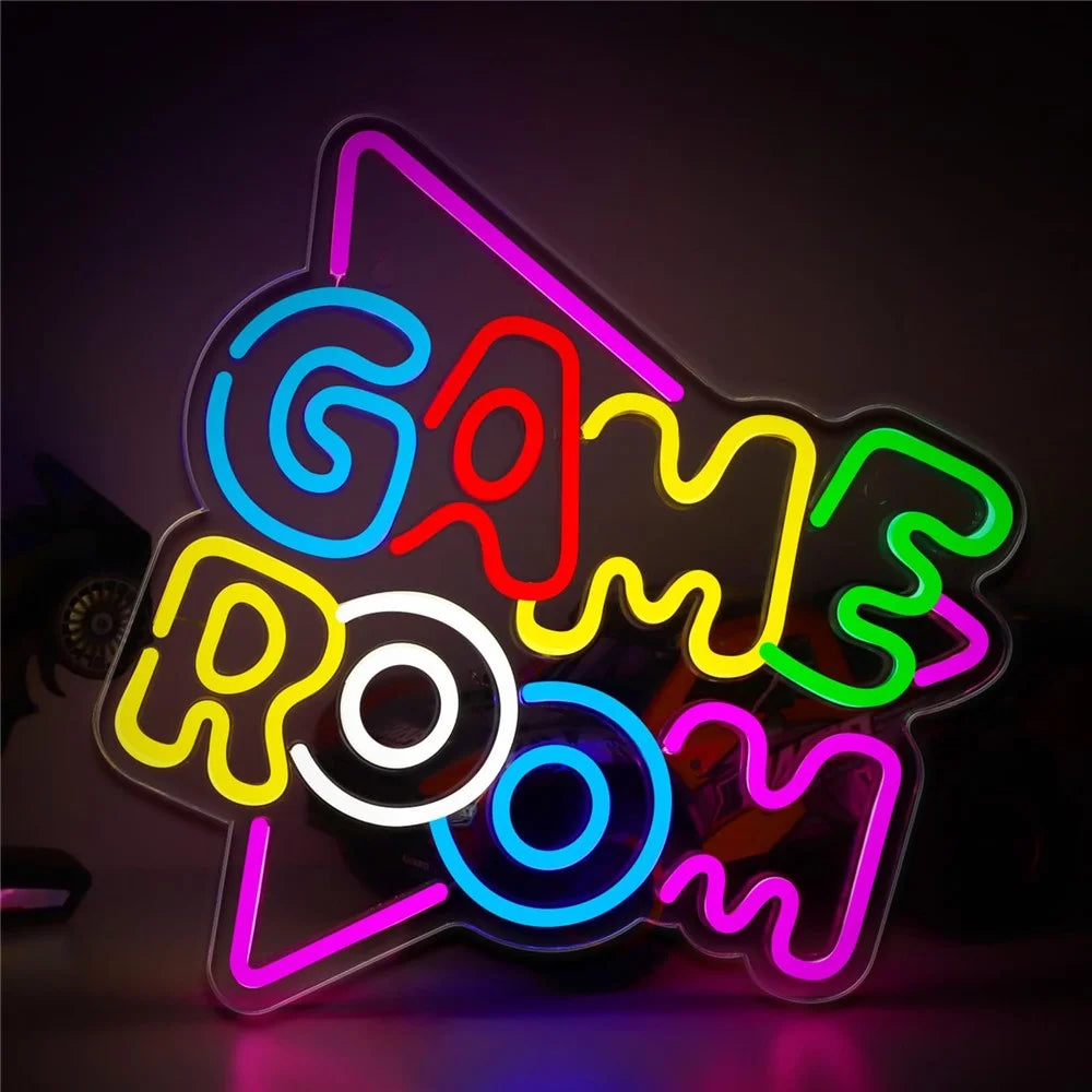 Gaming Neon LED Light 35x33cm Wall Decor GAME ROOM Sign Atmosphere Light for Bedroom - 2