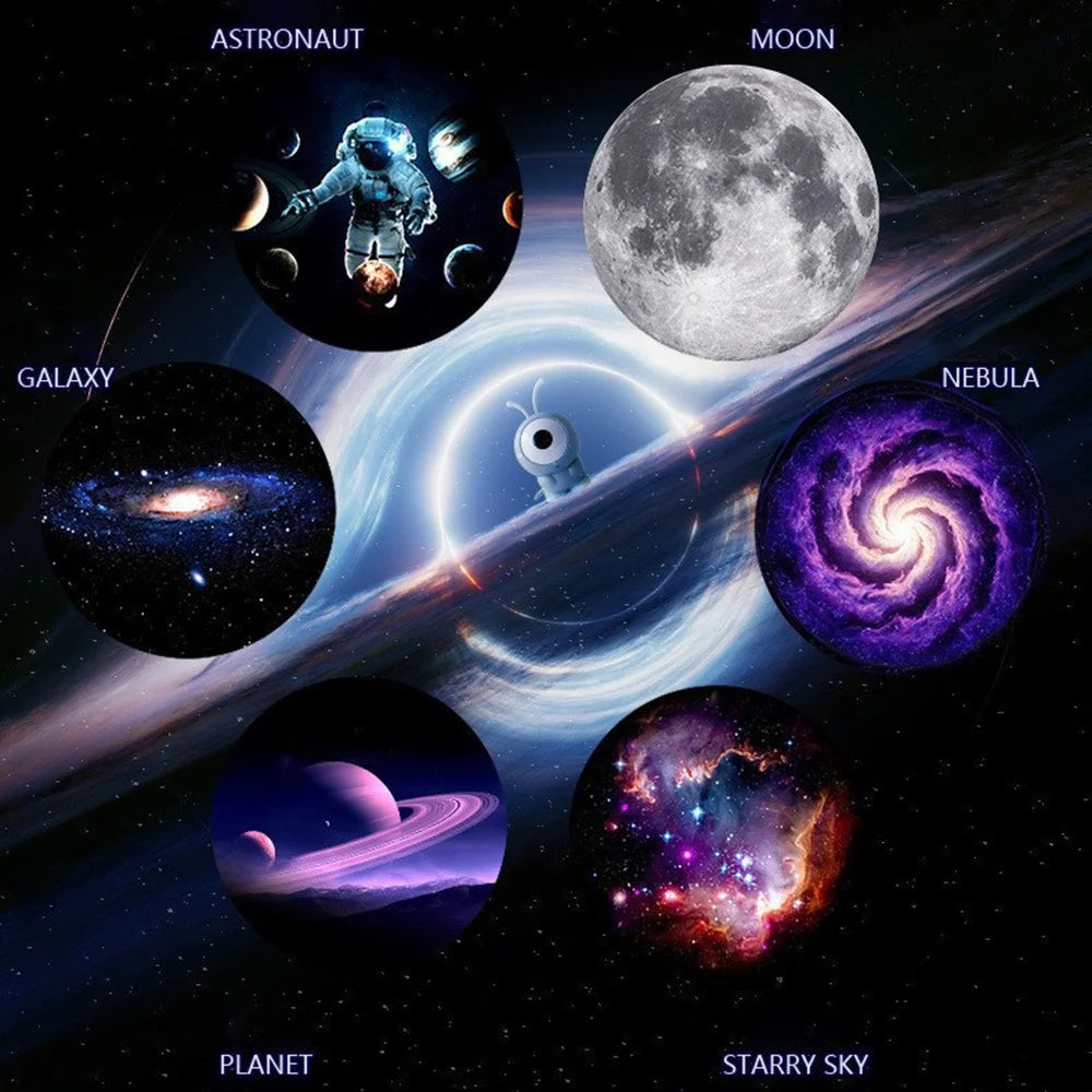 6 In 1 Projection Atmosphere Lamp USB Rechargeable Universe Projector Night Light for Bedroom - 3