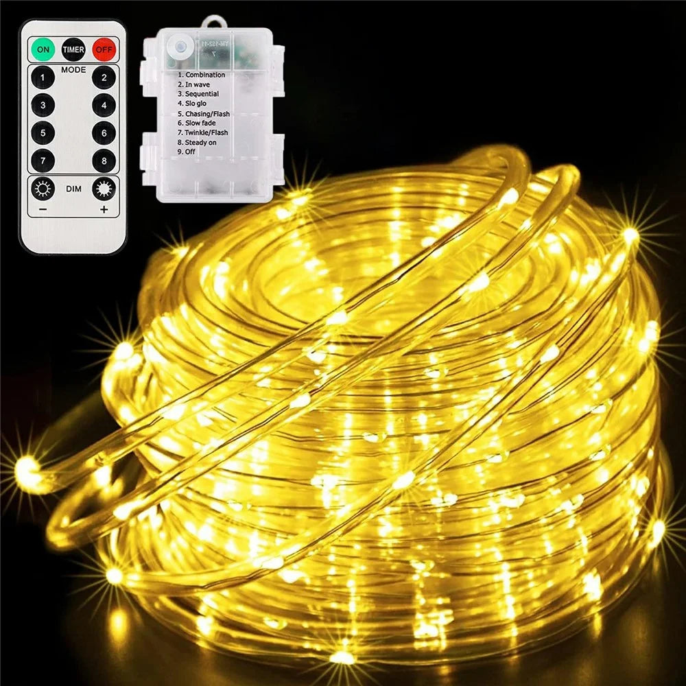 7m 50 LED Remote Control PVC Copper Wire LED String Light with Empty Battery Box Garden Decoration - Warm Color - 1
