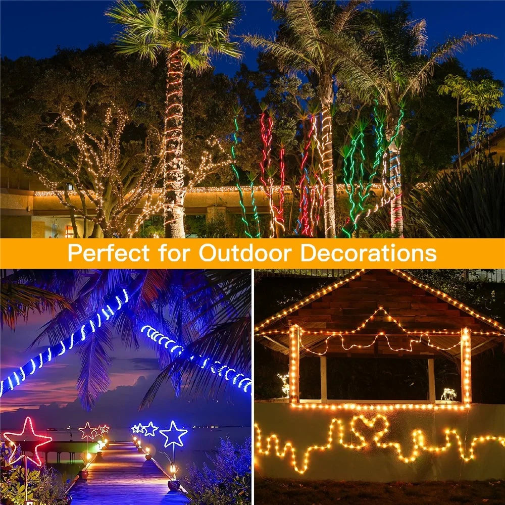 22m 200 LED Remote Control PVC Copper Wire LED String Light with Empty Battery Box Garden Decoration - Warm Color - 5