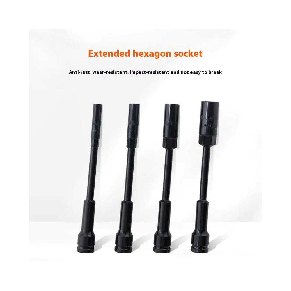 1 / 2 Inch Square Drive Extended Socket Chrome Vanadium Steel Hex Shank Socket Auto Repair Tool 10mm - 2