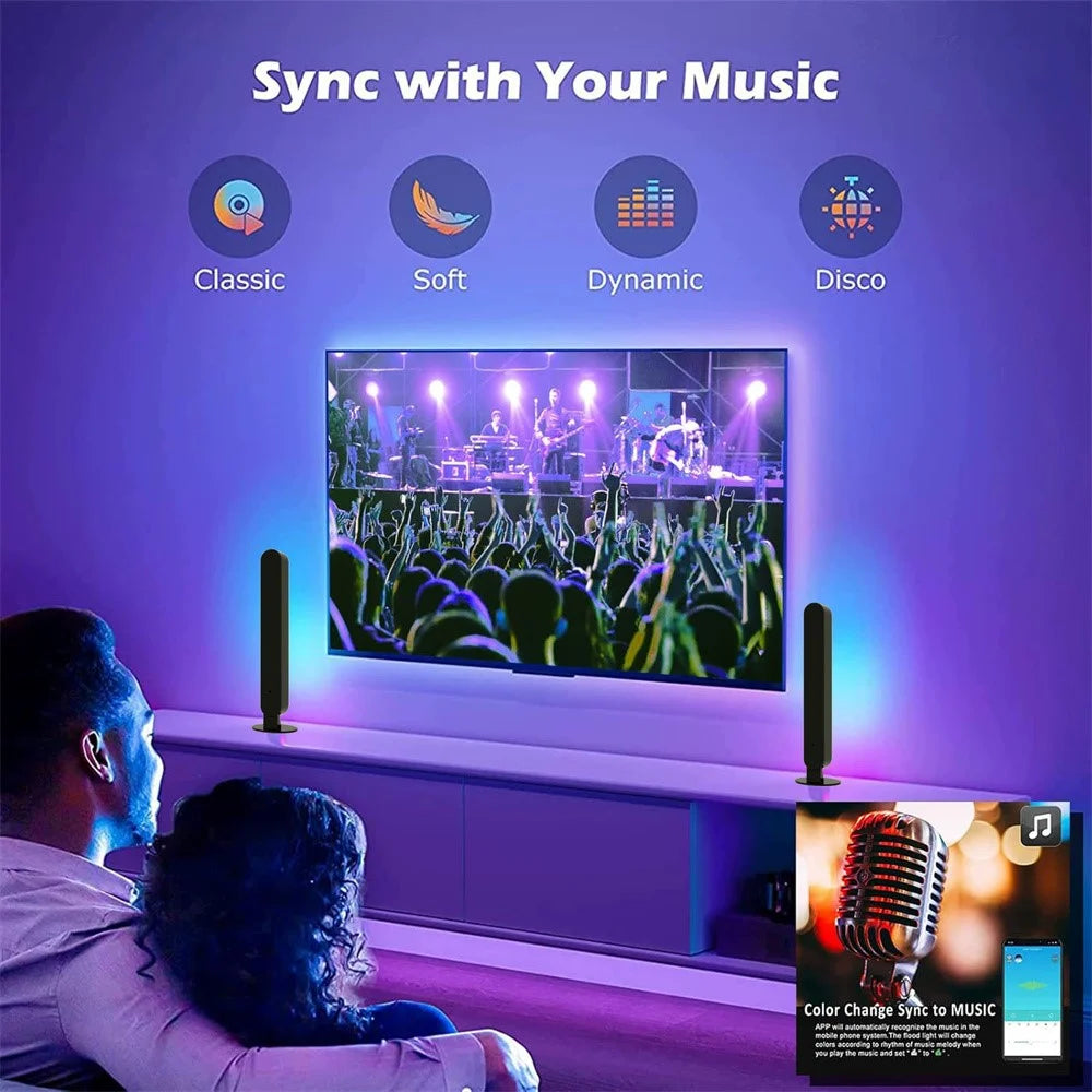 SAL042 2Pcs LED Gaming Light Bar RGB Music Sync Atmosphere Lamp for Desktop Computer - 5