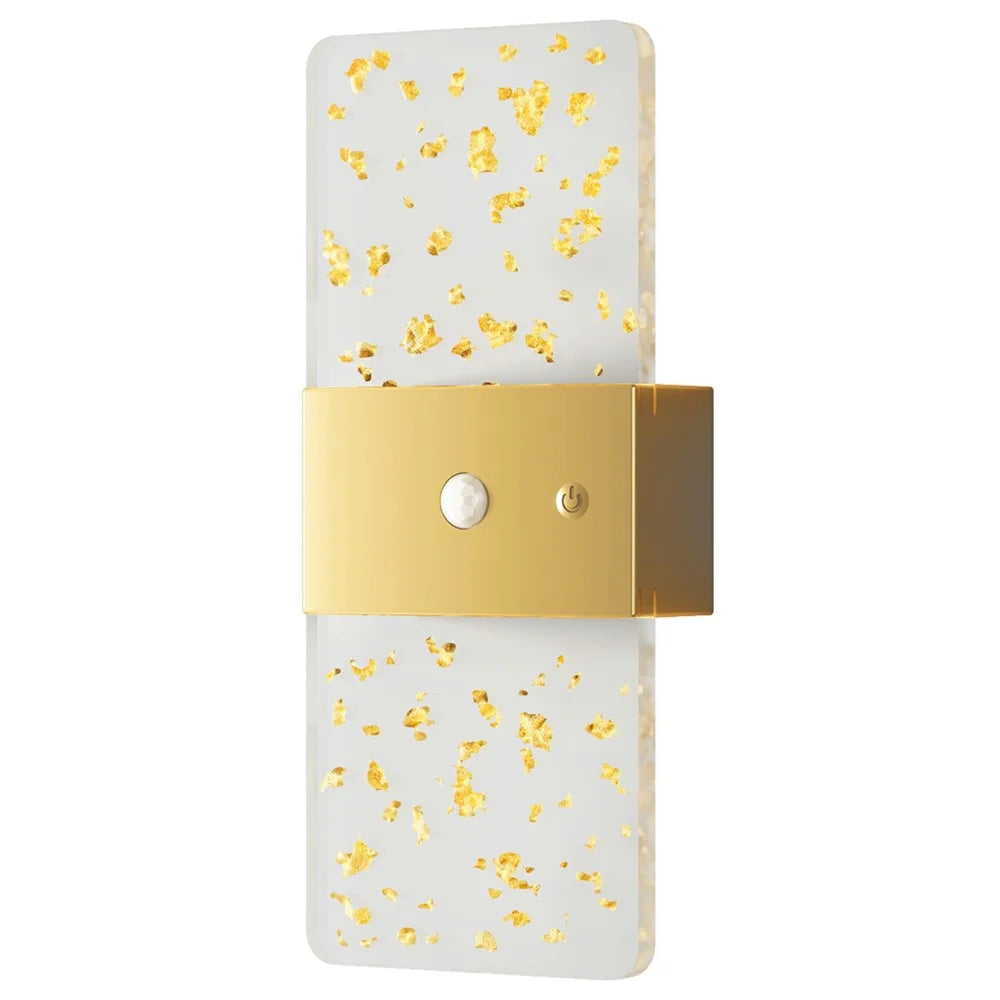 ASW003  /  ASW004 Electroplated Magnetic Wall Lamp Motion Sensor Rechargeable Long Strip Bedside Wall Light - Rectangular  /  Gold - 1