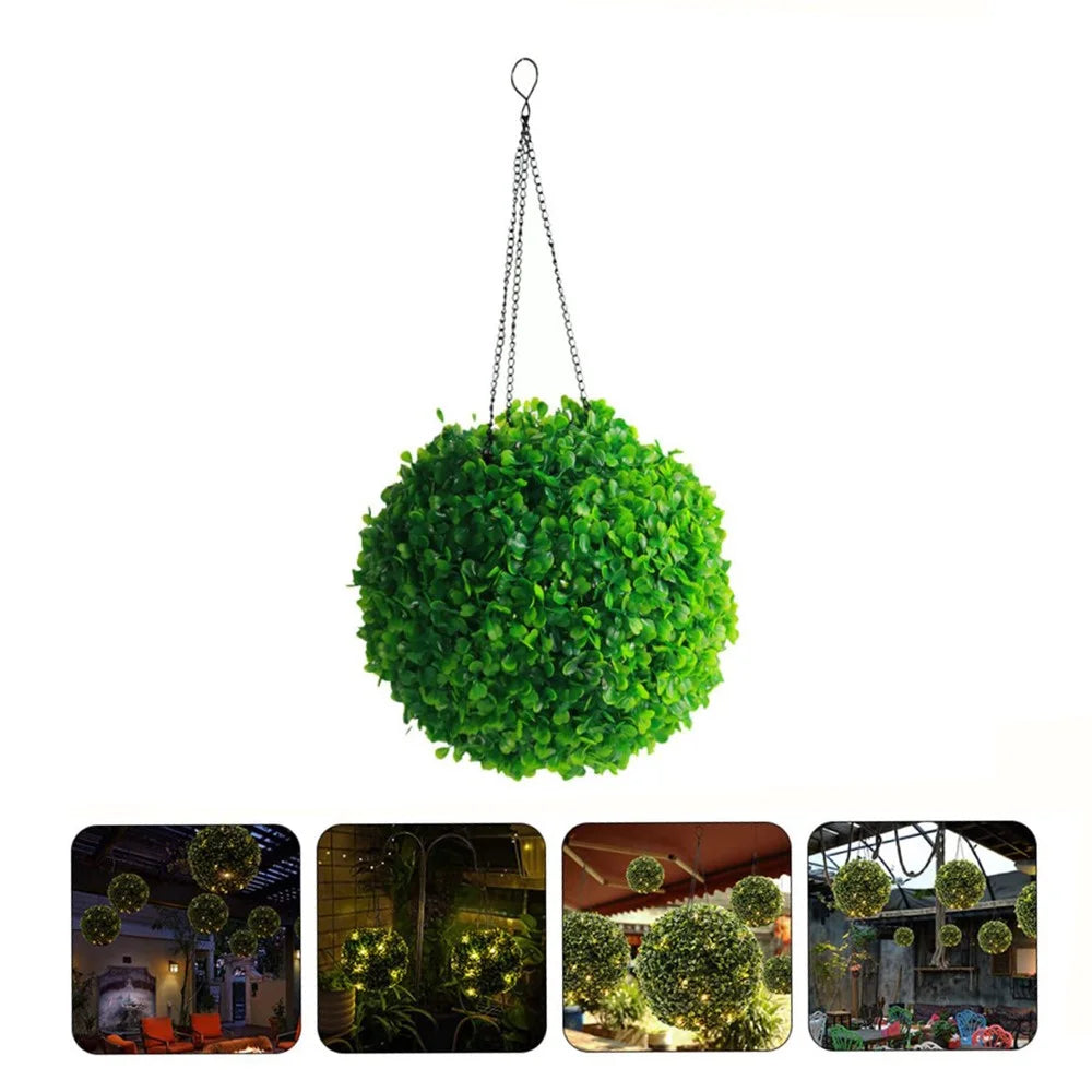 24 x 46.5cm Solar Powered LED Light Artificial Flower Ball String Lights for Outdoor Garden Decor - 1