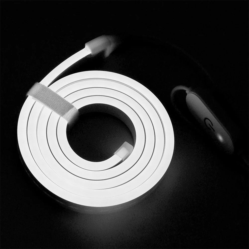 1m 5V USB LED Strip Light with Double-Sided Adhesive Tape Flexible Silicone Touch Dimming Lamp Tape for Mirror - 3000K  /  Warm White Light - 2