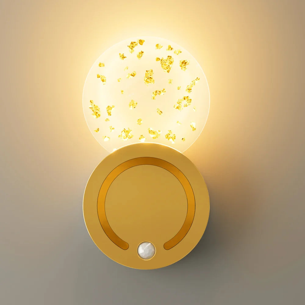 TWL006 Acrylic Bedside Night Light USB Rechargeable LED Motion Sensor Touch Dimmable Atmosphere Lamp - 1W Gold Foil Edition/Gold - 1