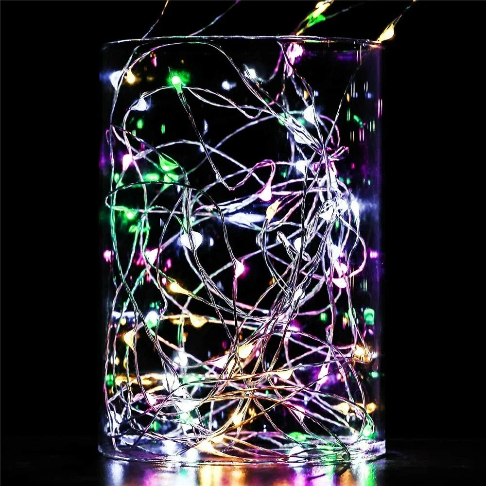 10m 100-LED Copper Wire String Lights 8 Modes Empty Battery Box Waterproof Remote Control Fairy Lamp for Party Christmas Decoration - Colorful - 2