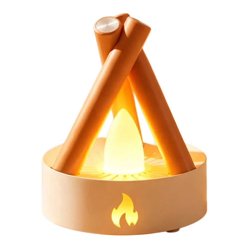 HZ-K12 Bonfire Night Light with 5 White Noise Sounds Portable Sleep Aid for Bedroom - White+Orange - 2