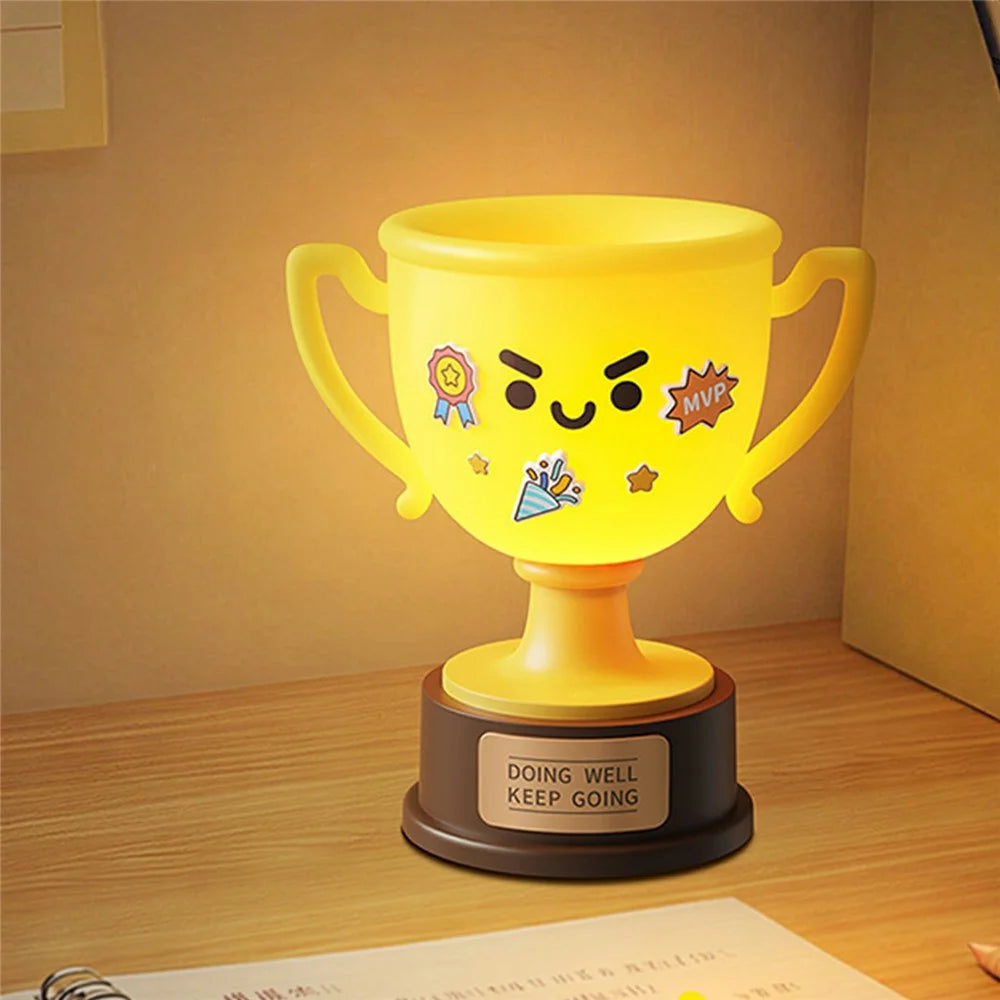 DIY Trophy Night Light Tap-to-Light Kids Bedside Lamp USB Rechargeable 3-Level Dimmable - Style A - 4