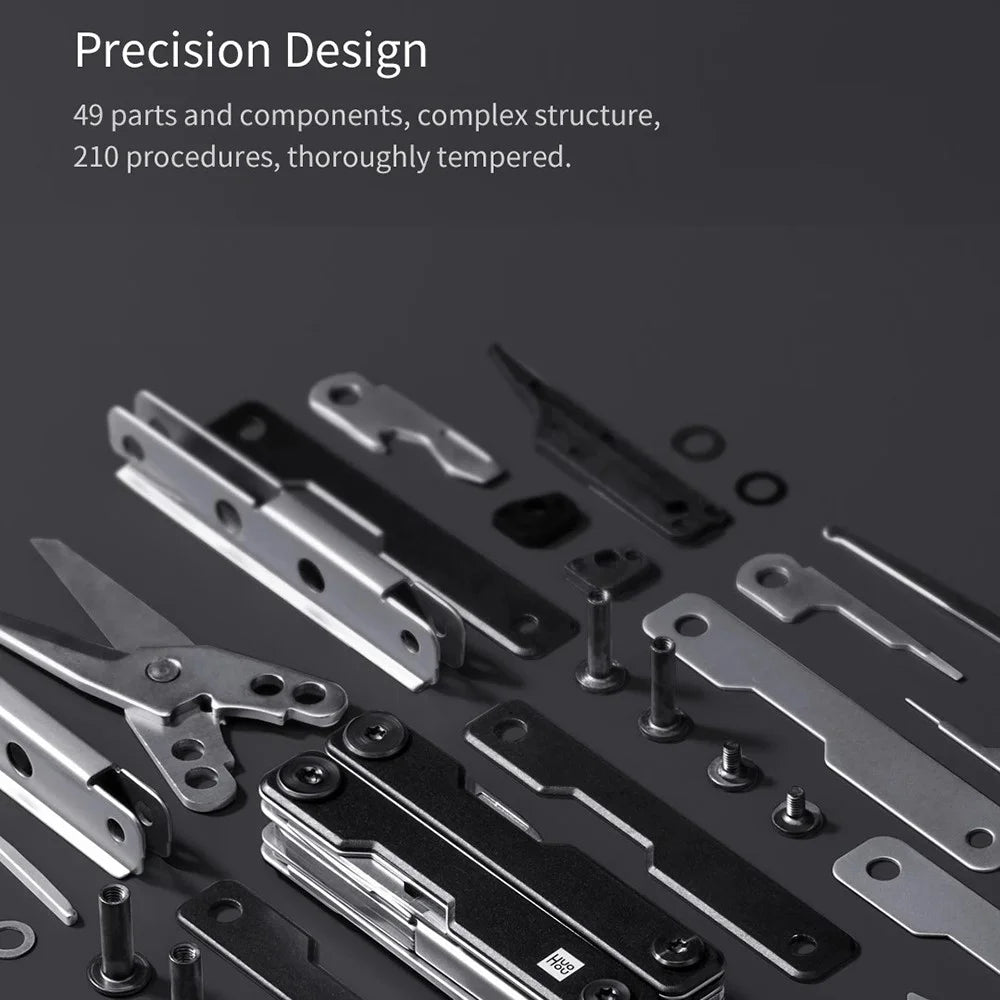 XIAOMIYOUPIN HUOHOU Mini Multi-function Knife 10-in-1 Portable Knife with Glasses Screwdriver, Card Pin, Can Opener, Scissors Function (Chinese Version) - 5