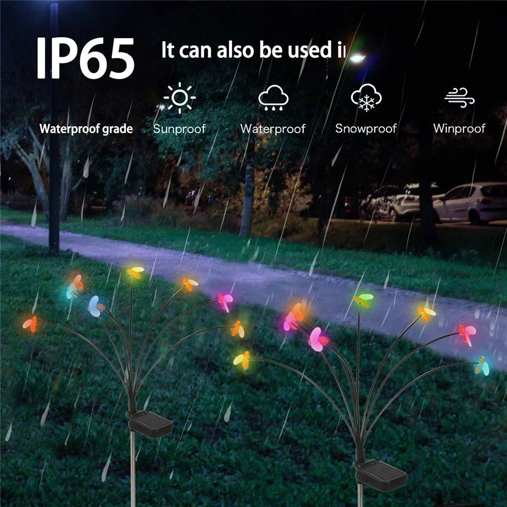 2Pcs Outdoor Solar Power Gardening Light Bee Style Water Resistant Garden Lawn Lamp - 4
