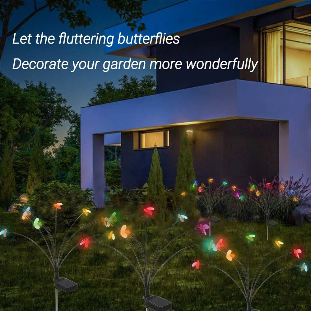 2Pcs Outdoor Solar Power Gardening Light Bee Style Water Resistant Garden Lawn Lamp - 5