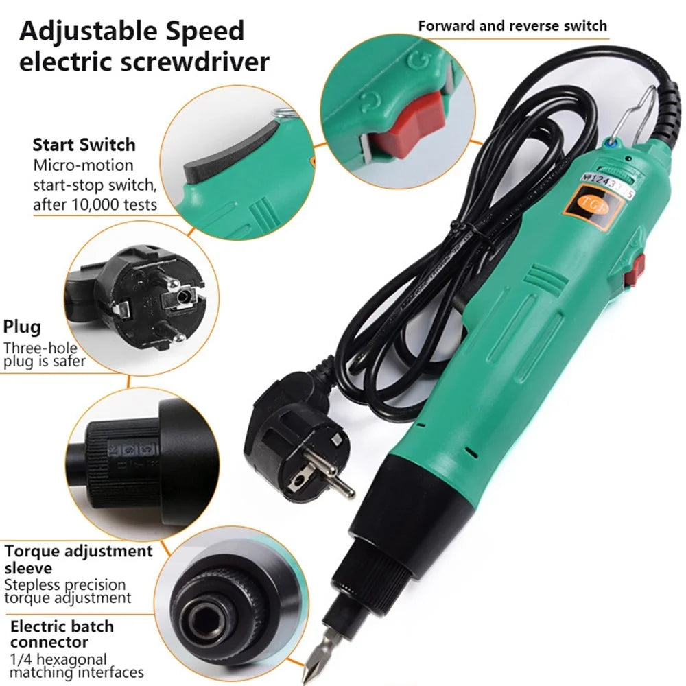 H6 220V Speed Adjustable Electric Screwdriver Bit Kit Home Repair Tool - 2