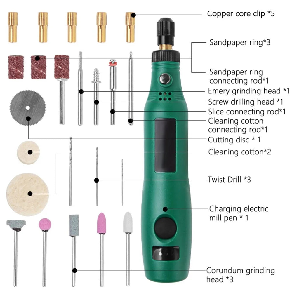 3.6V LED Speed Adjustable 2.3mm Electric Screwdriver Bit Kit Mini Rechargeable Home Repair Tool - 2