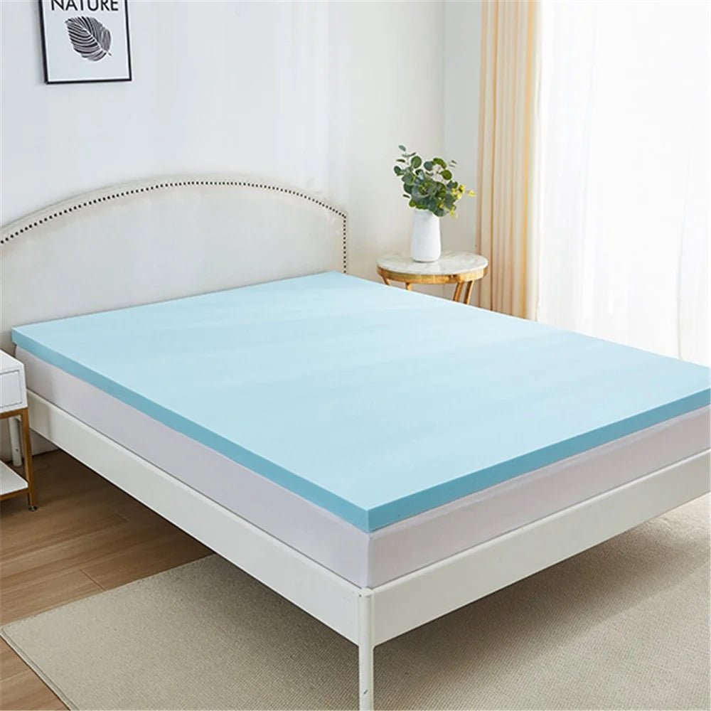 150x200cm Thickness 5cm Memory Foam Mattress Slow Rebound Gel Particles Cool Feeling Mattress - Blue - 1